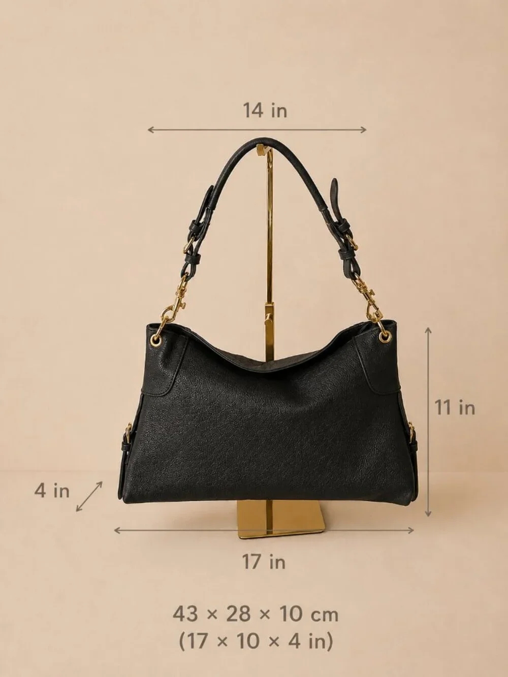 Italian Leather Slouchy Hobo Purse, East West Crossbody Handbag Made in Italy